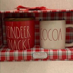 Rae Dunn Reindeer Snacks cellar set